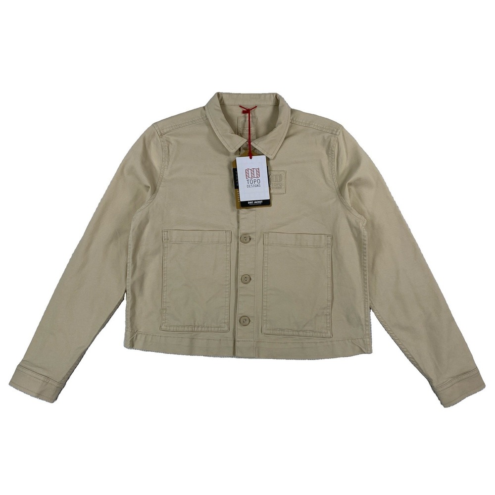 TOPO Design Dirt Jacket Women's Small Beige Canvas Cargo Pocket NWT